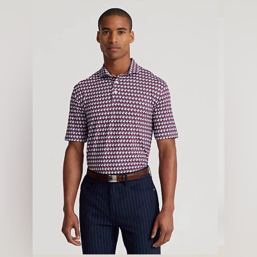 RLX Ralph Lauren Classic Fit Polo - Navy, Red and White